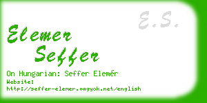 elemer seffer business card